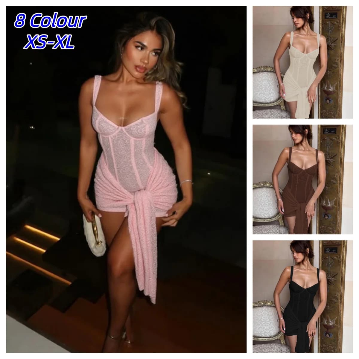 Y2K Coquette Women Fashion Floral Print Straps Patchwork Bandage Zipper Sexy Bodycon Mini Summer Outfits Night Club Dresses