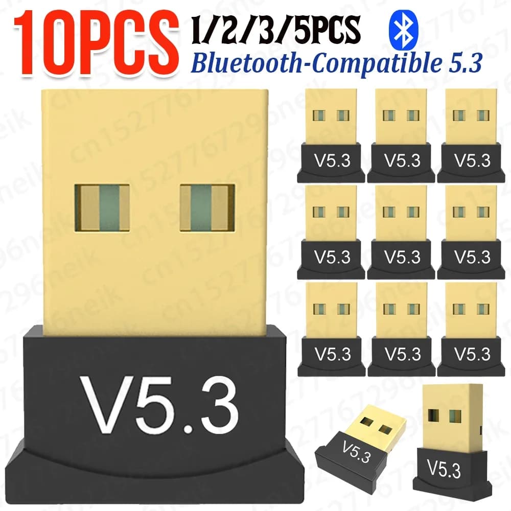 1-10 pcs USB Bluetooth 5.3 USB Adapter Receiver Audio Transmitter BT 5.1 Dongle Adaptador for PC Laptop Adapter Wireless Speaker