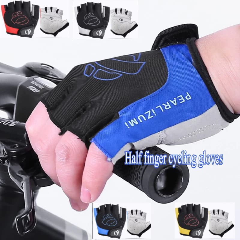 Guanti mezze dita per bicicletta Guanti antiscivolo e antiurto in silicone Guanti per bici da strada per sport all'aria aperta Ammortizzazione Attrezzatura da equitazione
