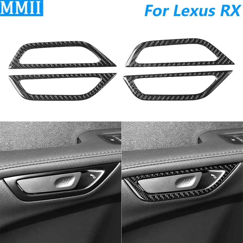 Per Lexus RX RX300 RX350h RX500h 2023-2026 Interruttore della porta in fibra di carbonio Pulsante Telaio Pannello di copertura Decorazione Accessori auto Adesivo