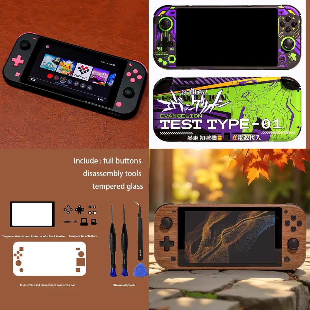 Pulsanti della custodia con guscio in plastica per console Nintendo Switch Lite Cover frontale posteriore con piastra frontale Tema del gioco Custodia NS Lite
