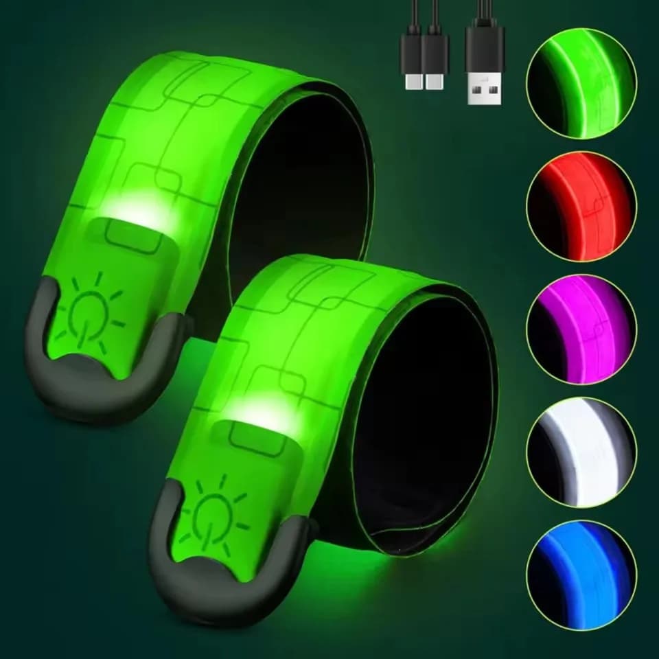 Night Hiking Camping Running Armband LED Light Band Cycling Armband Arm Belt Leg Warning Lights Rechargeable Wristband