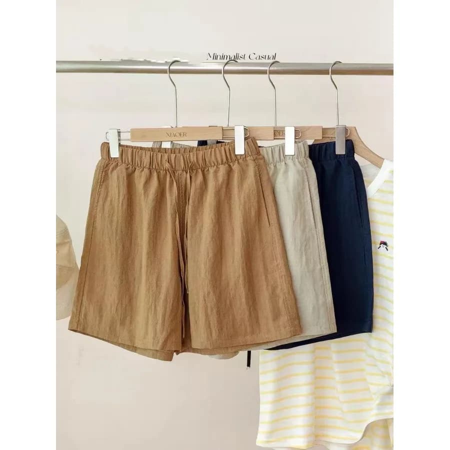 Pantaloni Casual in Cotone e Lino da Donna Taglie Forti, Nuovi Pantaloncini Estivi a Gamba Dritta, Comodi, Traspiranti e Freschi