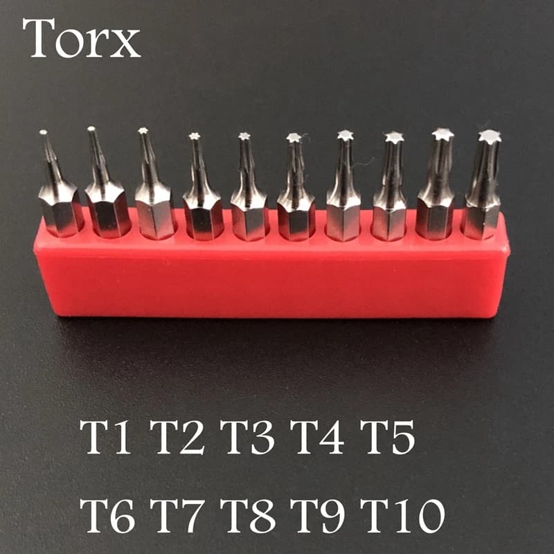 Screwdriver Bits Set 10PCS Torx T1/2/3/4/5/6/7/8/9/10 Mobile Repair Plum Blossoms Repairing Head S2 H4×28mm