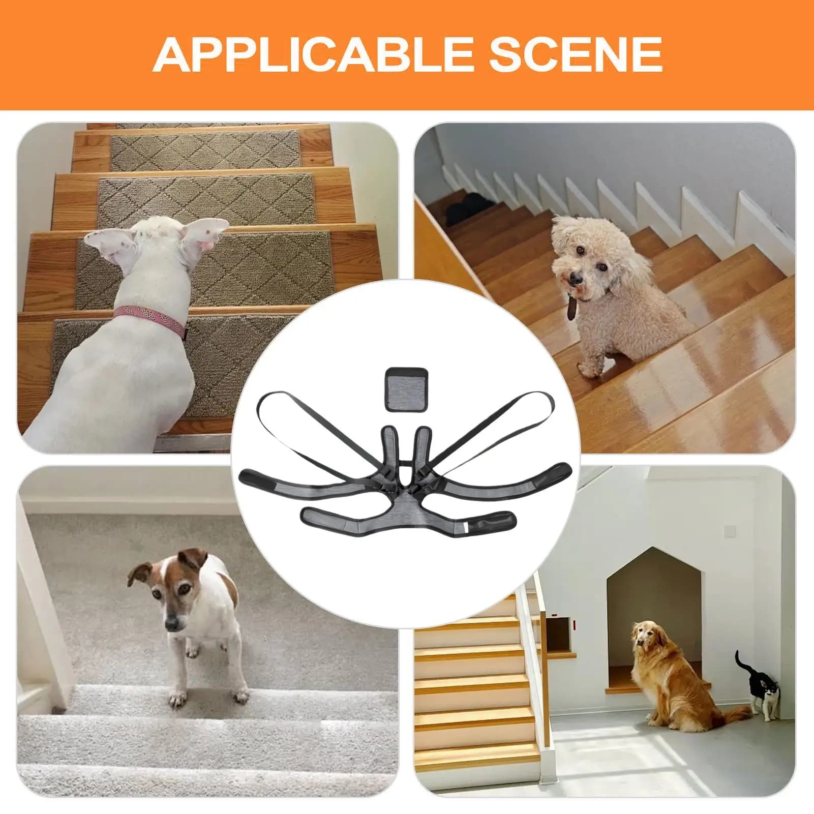 Assistenza Imbracatura per cani con manico Imbracatura di supporto per cani elastica a sgancio rapido per passeggiate al coperto per animali domestici Vetrine Visita Bagno in auto