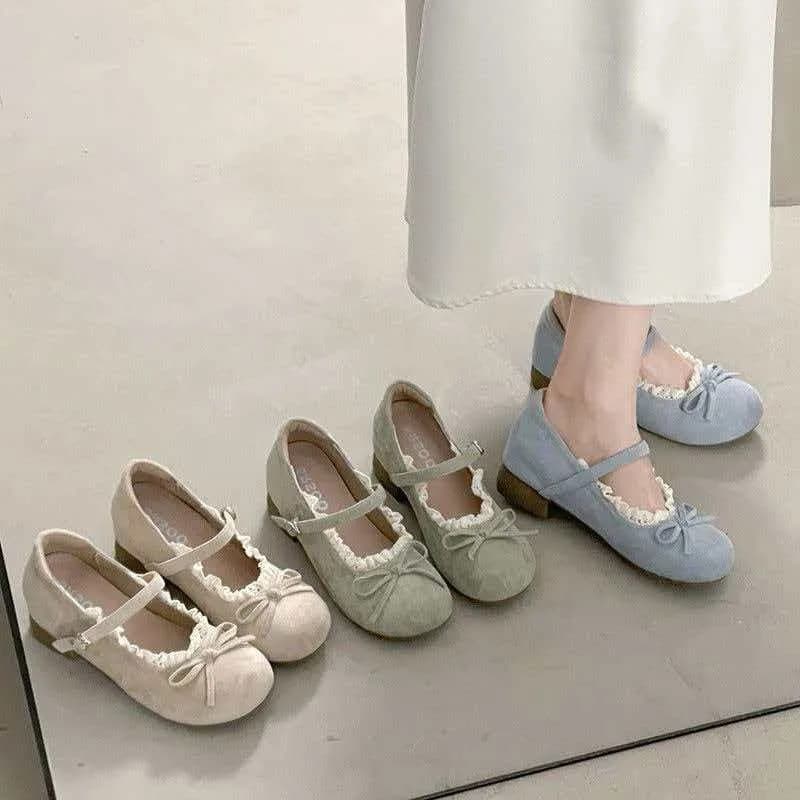 Scarpe Mary Jane Eleganti con Fiocco a Farfalla e Tacco Basso, Sexy e alla Moda, Nuove e Comode per Donna, Primavera/Autunno
