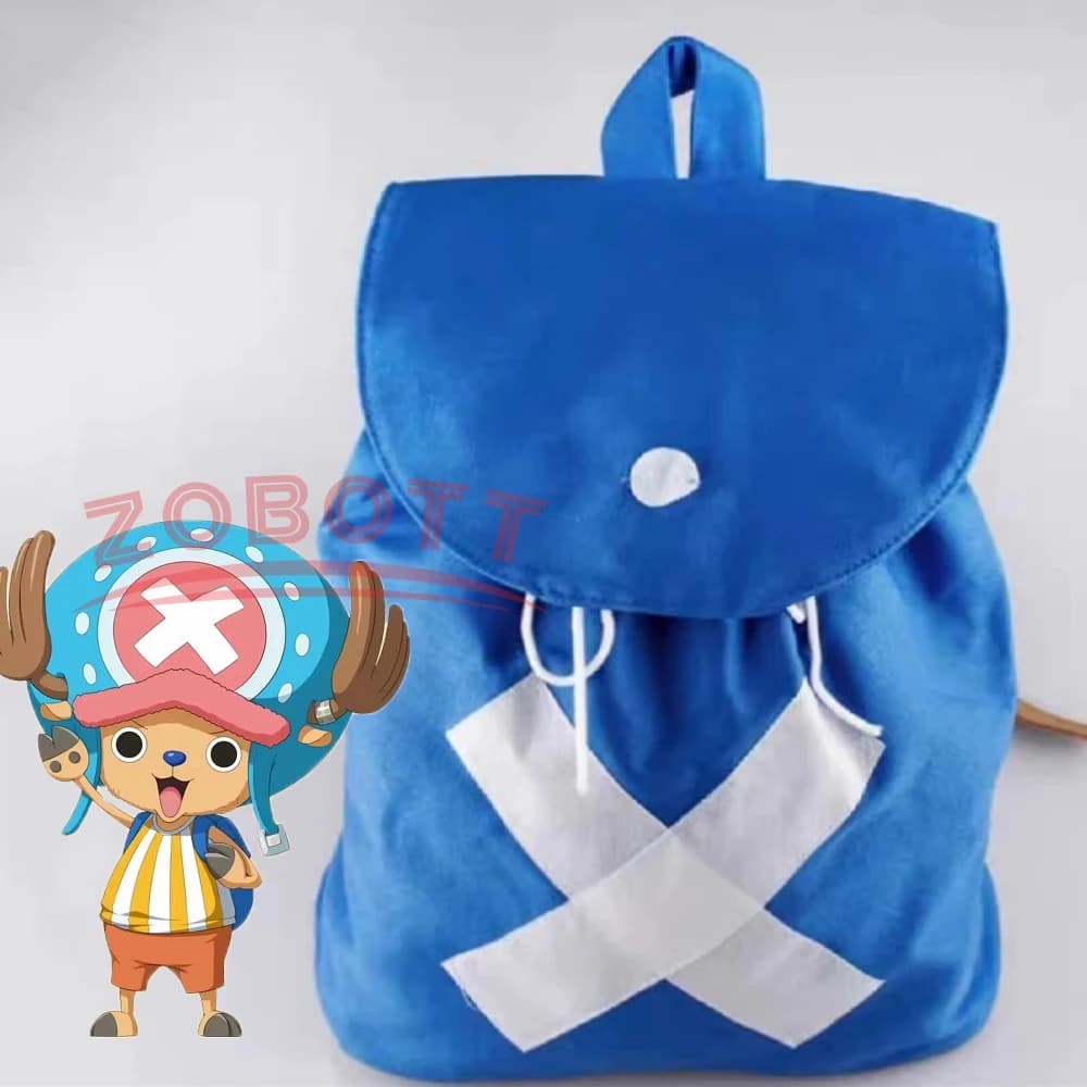 Zaino in tela Tony Tony Chopper con personaggi cosplay, borsa a tracolla per la scuola, regalo per adolescenti, con coulisse e cappuccio
