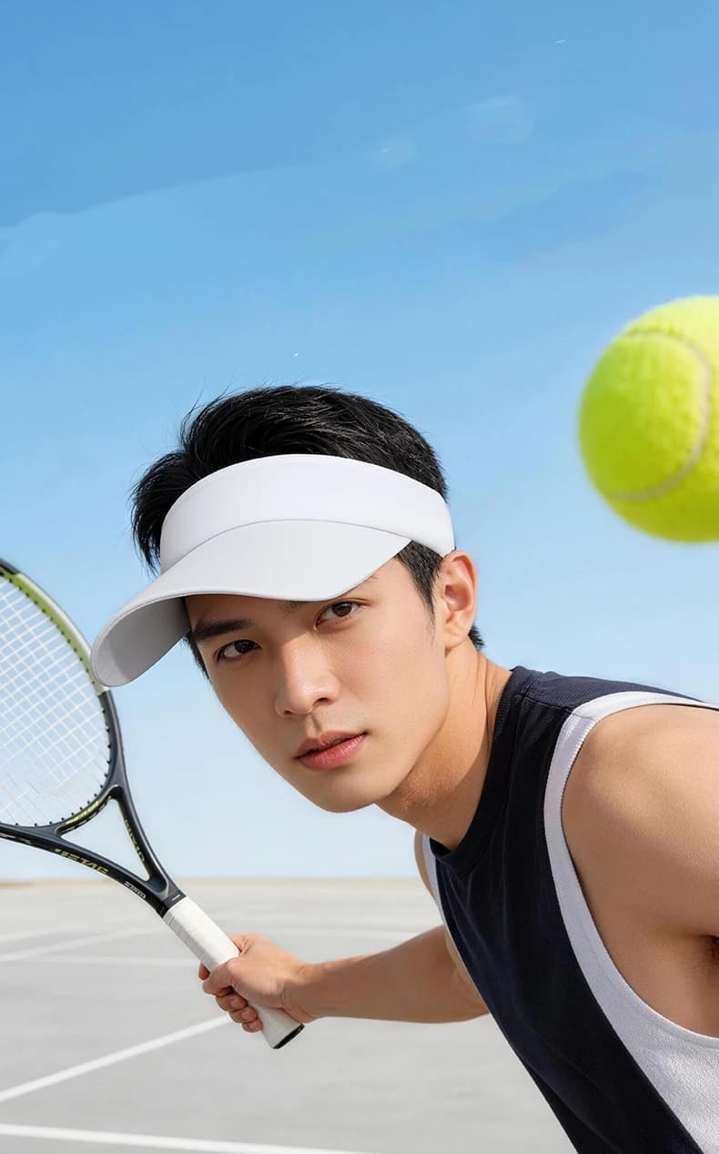 Men's and women's running cap with a large brim for outdoor sports in summer, featuring a sun-blocking and sunscreen function, i