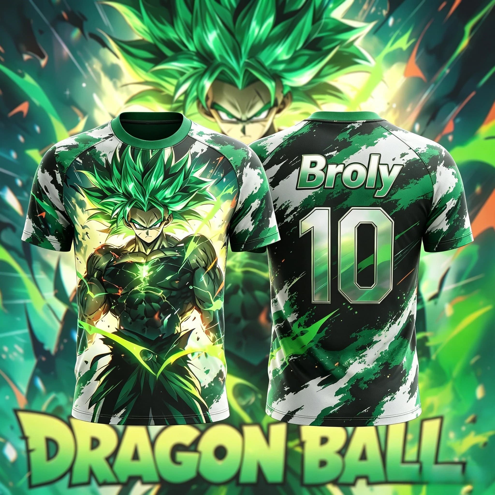 Nuova Maglia da Calcio 3D Stampata Dragon Ball NO.10/7 Broly 2026 per Adulti e Bambini, T-Shirt Anime, Maglia da Calcio Speciale Y2k