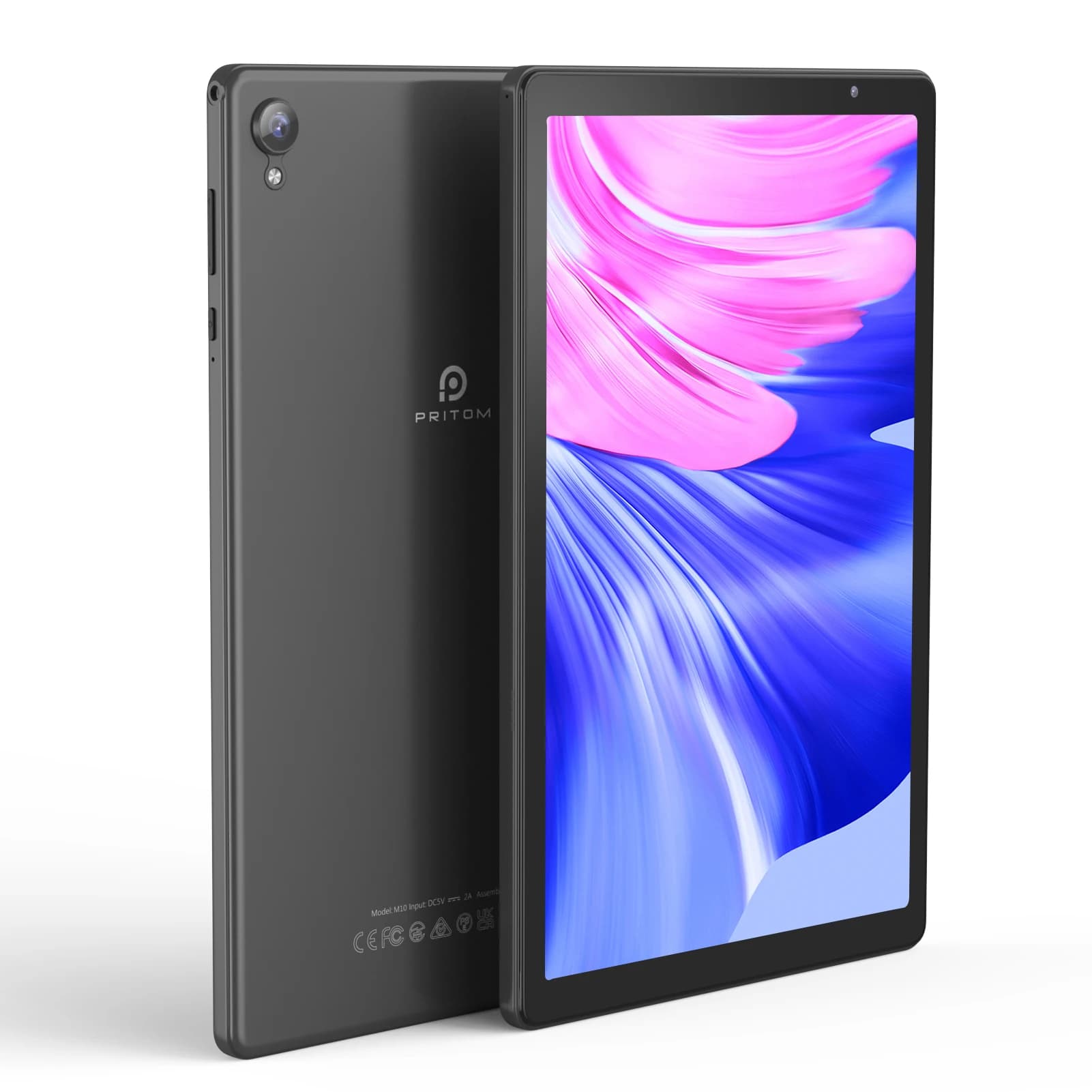 Tablet PRITOM 10 inch Android 12 32GB ROM 512GB Expand Tablet, 2GB RAM wi-fi 6 Tablet PC with 1.6GHz Quad Core CPU, 10.1 inches