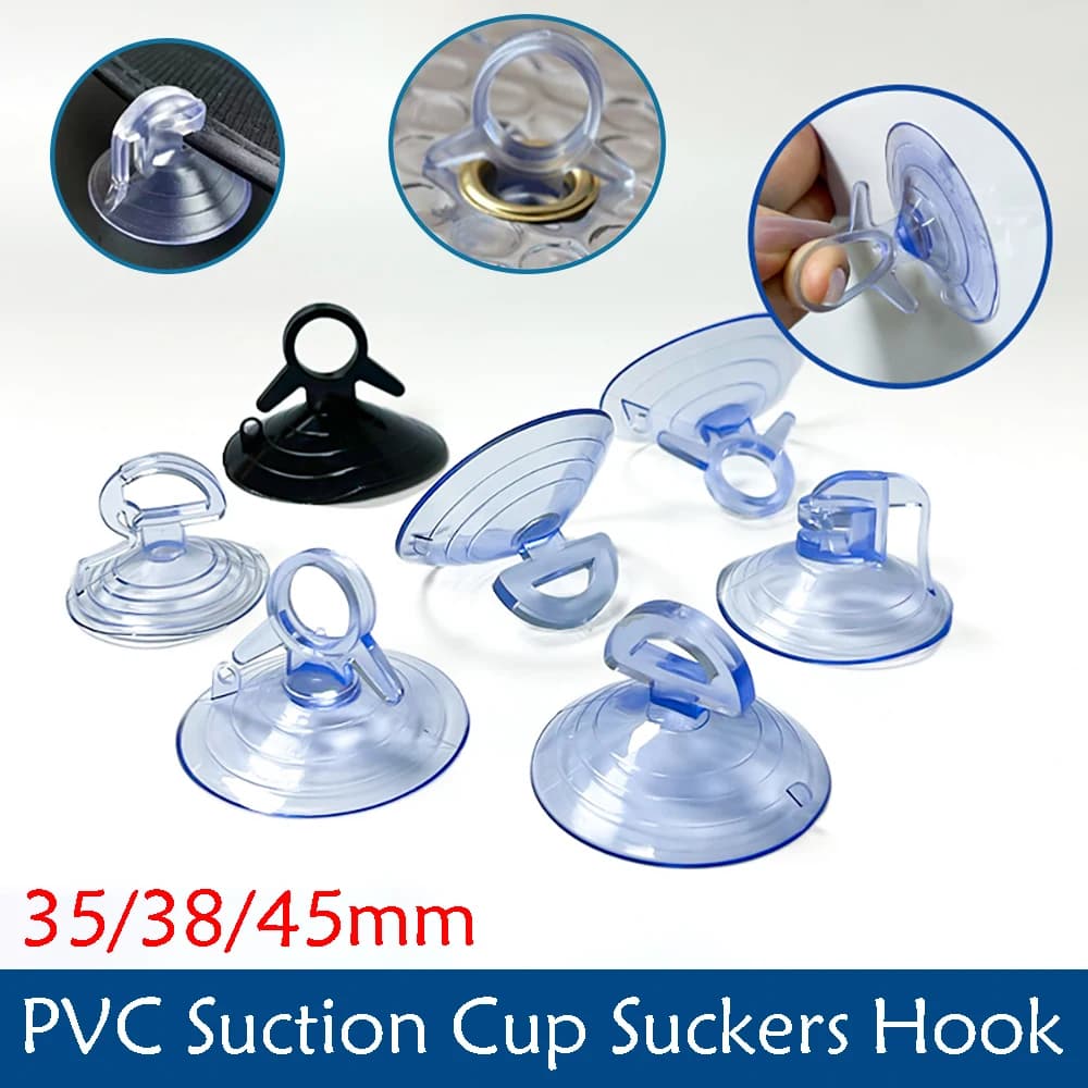 10-100Pcs 35/38/45mm Black/Clear PVC Suction Cup Suckers Hook Car Sun Visor Fixing Suction Cup Accessories