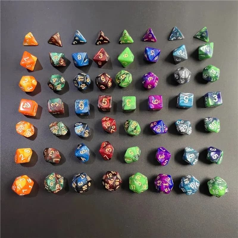 Set di 7 Dadi DND Serie Galaxy, D4 D6 D8 D10 D12 D20, Dadi Multifaccia per Giochi da Tavolo TRPG Dungeons & Dragons
