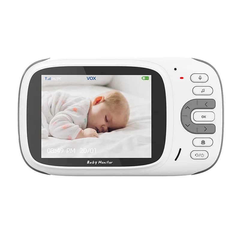 Schermo da 3,2 pollici PTZ Video Baby Monitor Batteria di sicurezza Nanny Cam Telecamera wireless Talk Back Visione notturna Promemoria tempo di alimentazione