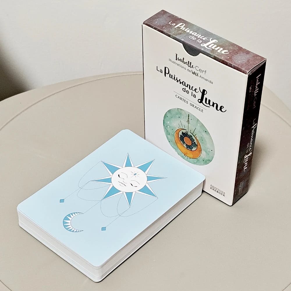Carte La Puissance De La Lune Oracle 42 Moon Power in lingua francese per la guida spirituale ed emotiva 10,5 * 7,5 cm
