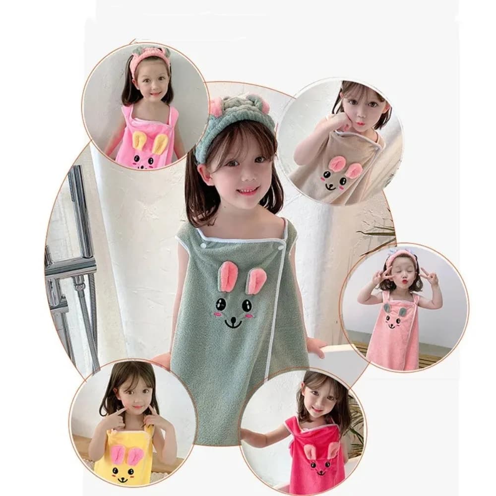 Children's Bathroom Towel Girl Boy Soft Cartoon Baby Animated Newborn Baby Towels with Hood Covered for Newborns in Coral Fleece Children's Bathrobe Towel Quilted