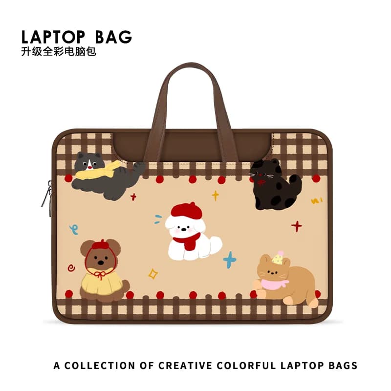 Borsa per Laptop con Cane Cartoonesco, Custodia Protettiva per Macbook 12 13 14 15.6 16 Pollici, Macbook Air, Asus, Huawei - Idea Regalo