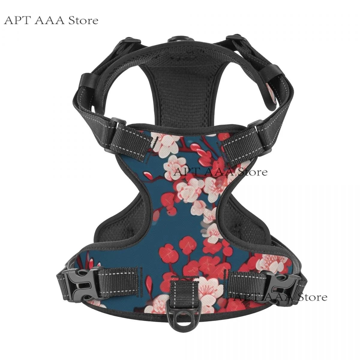 Pettorina per Cani Senza Cuciture con Fiori di Ciliegio Giapponesi, Riflettente, per Passeggiate