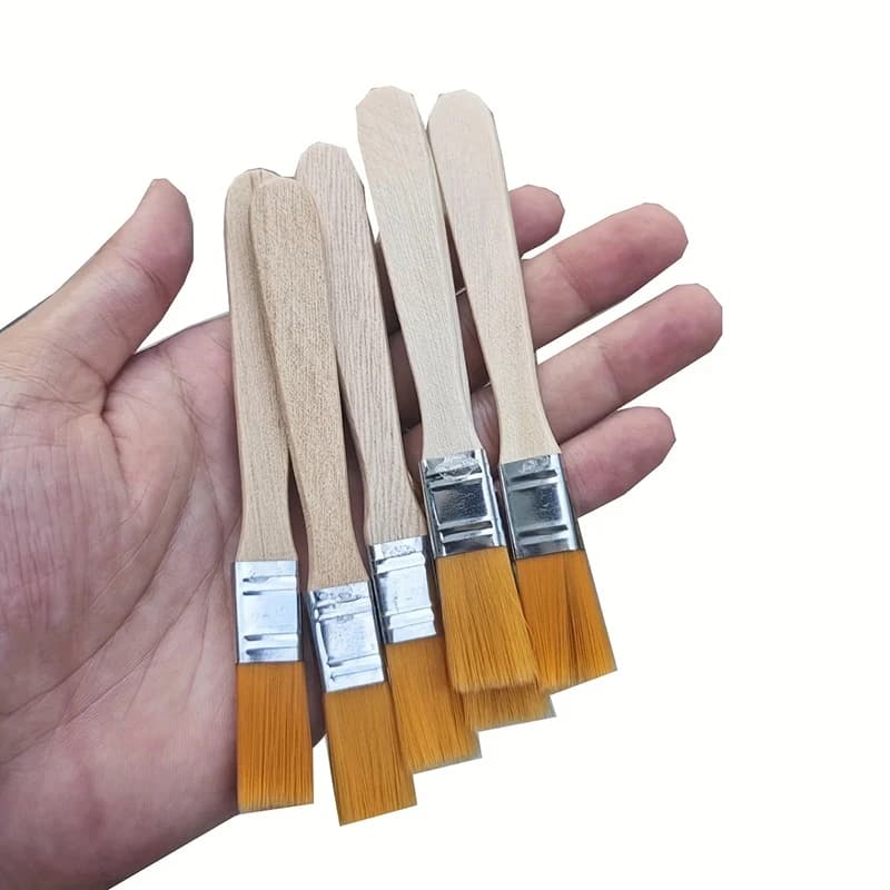50 pennelli in nylon con manico corto in legno, pennelli per acquerello, pennelli per pareti, strumenti per la pulizia e la pittura artistica