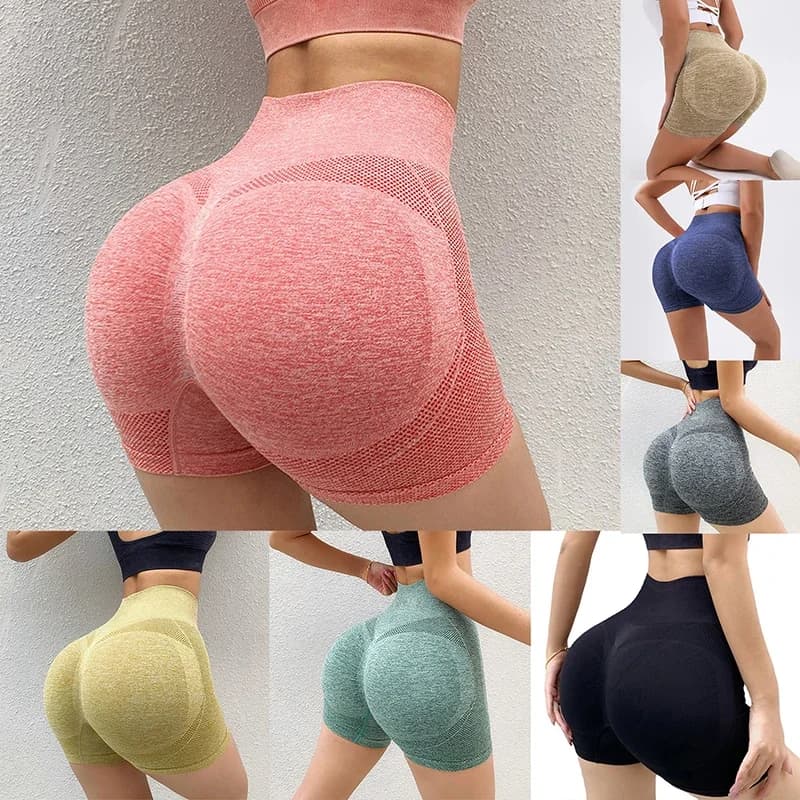 Women's Shorts Exercise New Women's Bike Jogging Fitness Waist High Push Up Gym Shorts Ankle Pants Women's Yoga Clothing