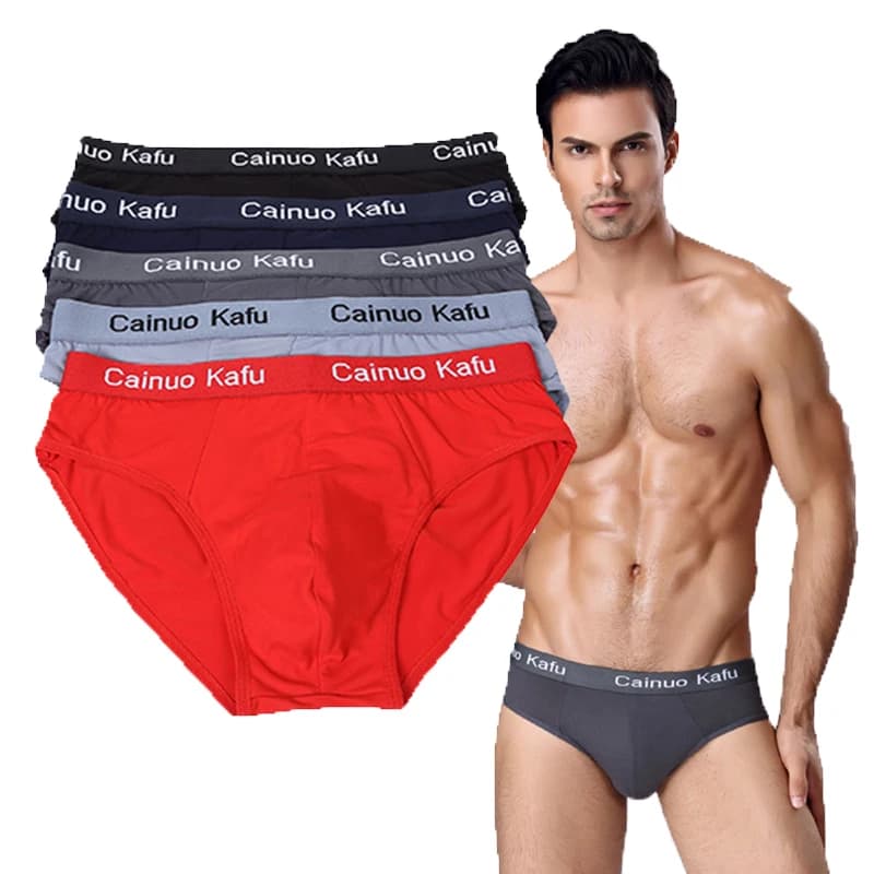 5 pezzi biancheria intima da uomo estate slip da uomo maschio di grandi dimensioni L-5XL ragazzo confortevole mutande solide mutandine da uomo a prova di fungine