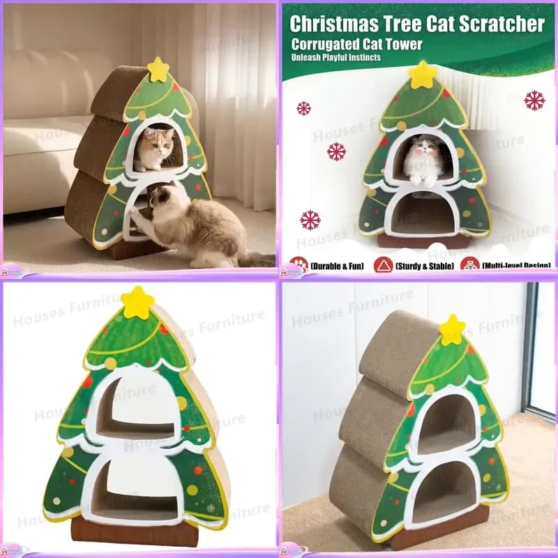 Multi-layer Cat Tree Tower for Indoor Cats with Scratching Posts Condo Climbing Frame Activity Center Modern Luxury Design