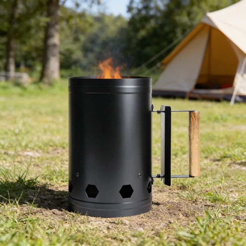 Outdoor Fire Starter Bucket BBQ Stove Charcoal Fire Starter Bucket Ignition Barrel Tube for Camping Barbecue Tools