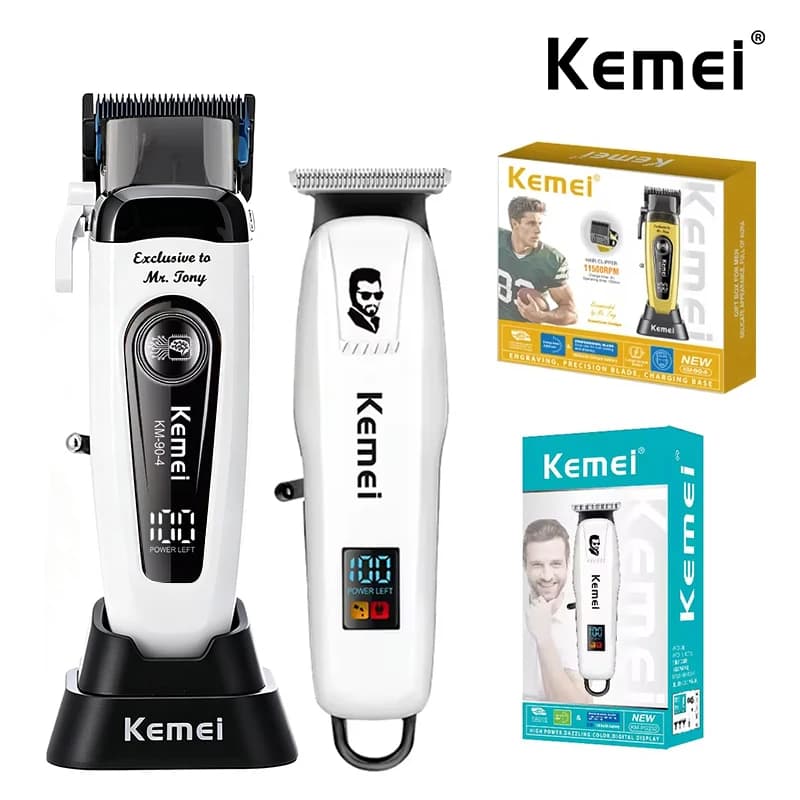 Kemei Professional Hair Clippers USB Rechargeable Hair Trimmer Cordless Hair Cutting Machine for Men KM-90-4 KM-PG232