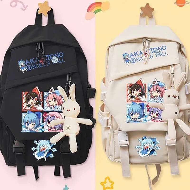 44 × 31 × 13 cm Nero Khaki, progetto Touhou, borse da scuola per studenti per bambini e adolescenti, zaini anime Mochilas di grande capacità per ragazze e ragazzi regalo