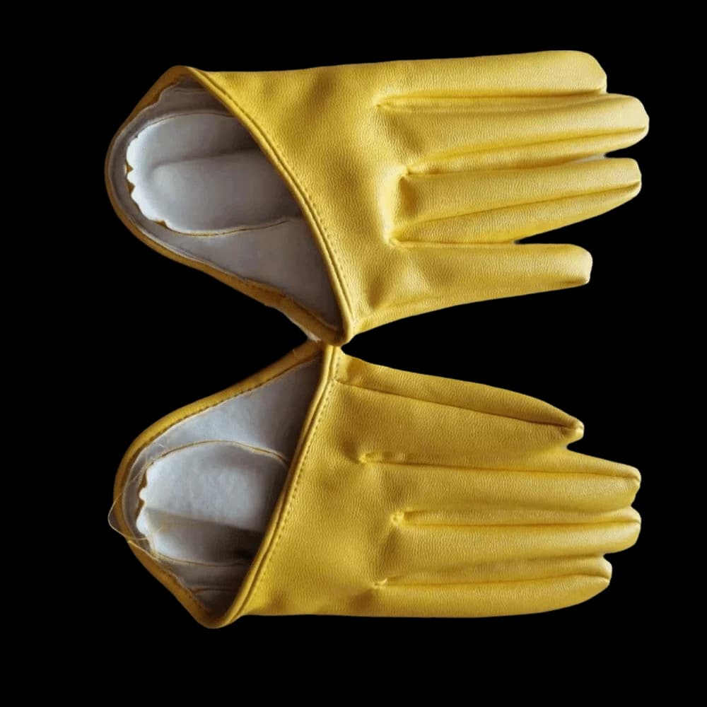 Motor Fingerless Half-palm Gloves PU Leather Solid Color Five Finger Mittens Y2K Gothic Patent Leather Gloves Cosplay