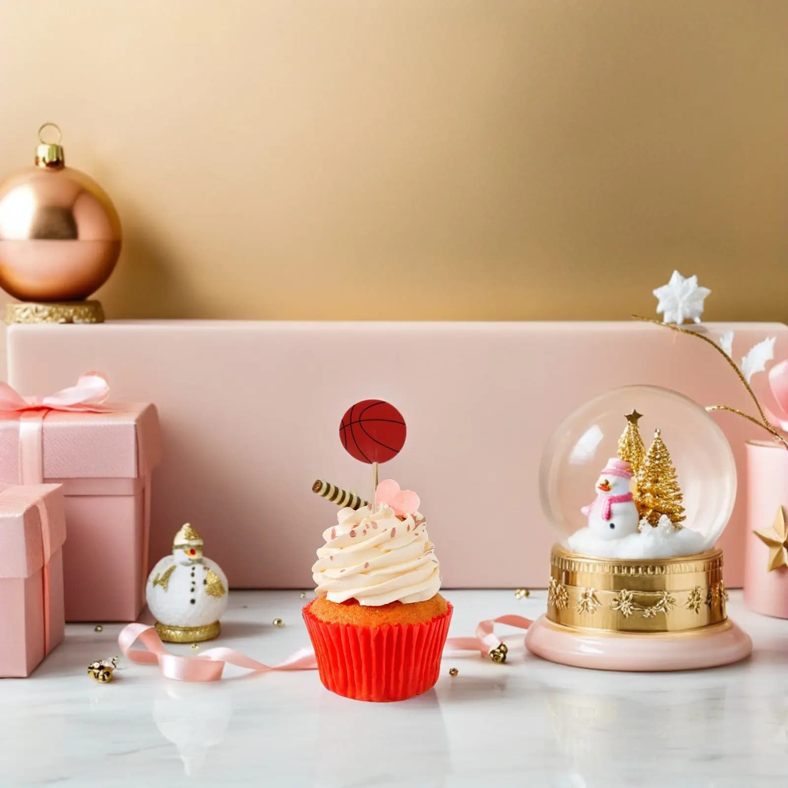 240 Pezzi Decorazioni per Torte a Tema Basket, Topper per Cupcake, Accessori per Feste di Compleanno, Centrotavola Sportivo