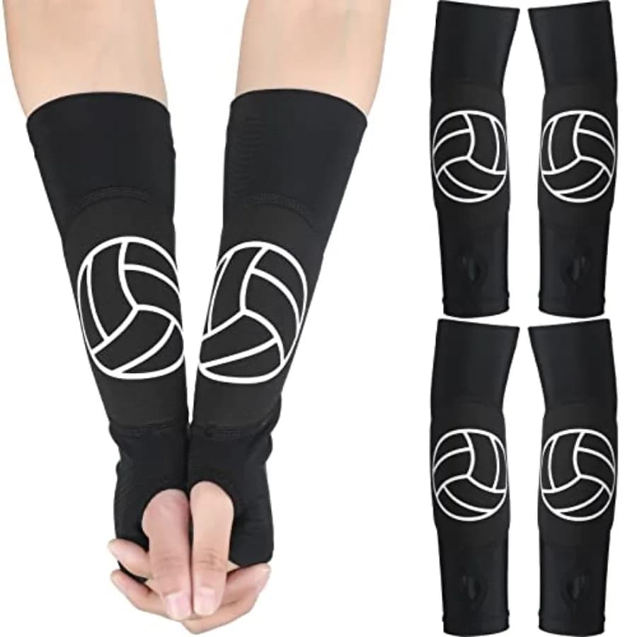 Matee Volleyball Arm Sleeves Passg Hittg Forearm Sleeves with Protection Pads and Thumb Hole
