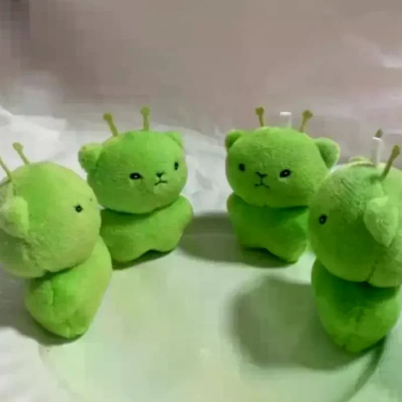 Alien Cat Plush Toy Cartoon Stuffed Animal Keychain Accessories Creative Ugly Cute Backpacks Pendant Party Gift