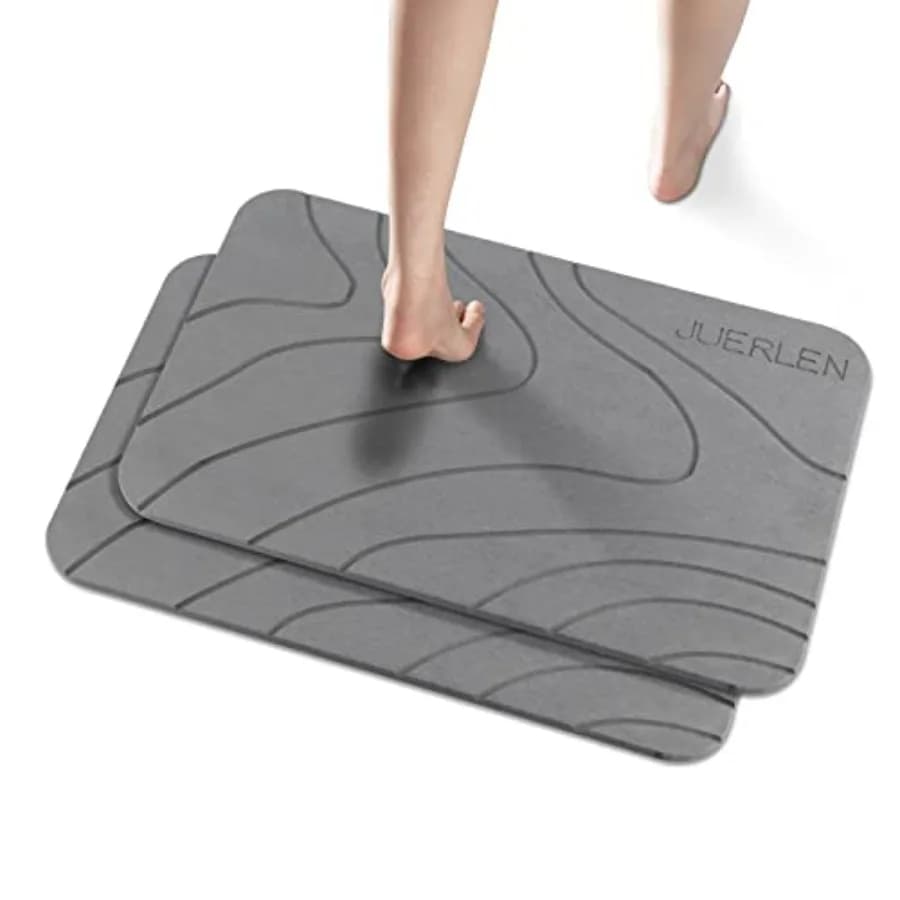 Set di 2 Tappetini da Doccia in Terra Diatomacea, Antiscivolo, Super Assorbenti, ad Asciugatura Rapida, per Bagno e Doccia