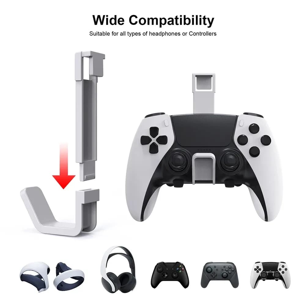 Supporto per cuffie da appendere al controller, confezione da 2, per console PS5/PS5 Slim Digital Drive, accessori per gancio per cuffie, staffa laterale per PS5/PS5 Slim