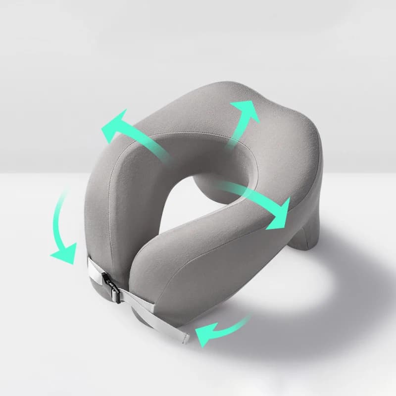 Cuscino da viaggio a forma di U in memory foam puro per aereo, ufficio, riposo, cuscino cervicale, supporto per testa e collo durante il volo.
