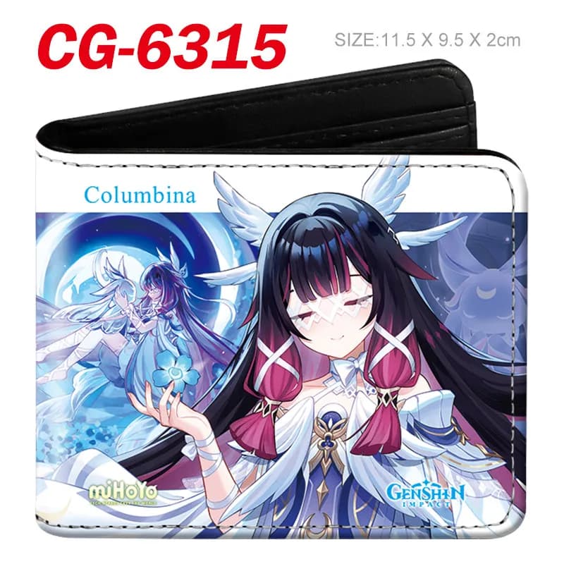 Portafoglio Pieghevole Anime Genshin Impact Columbina Hyposelenia Cosplay, Portamonete Cartoon, Ornamento Regalo