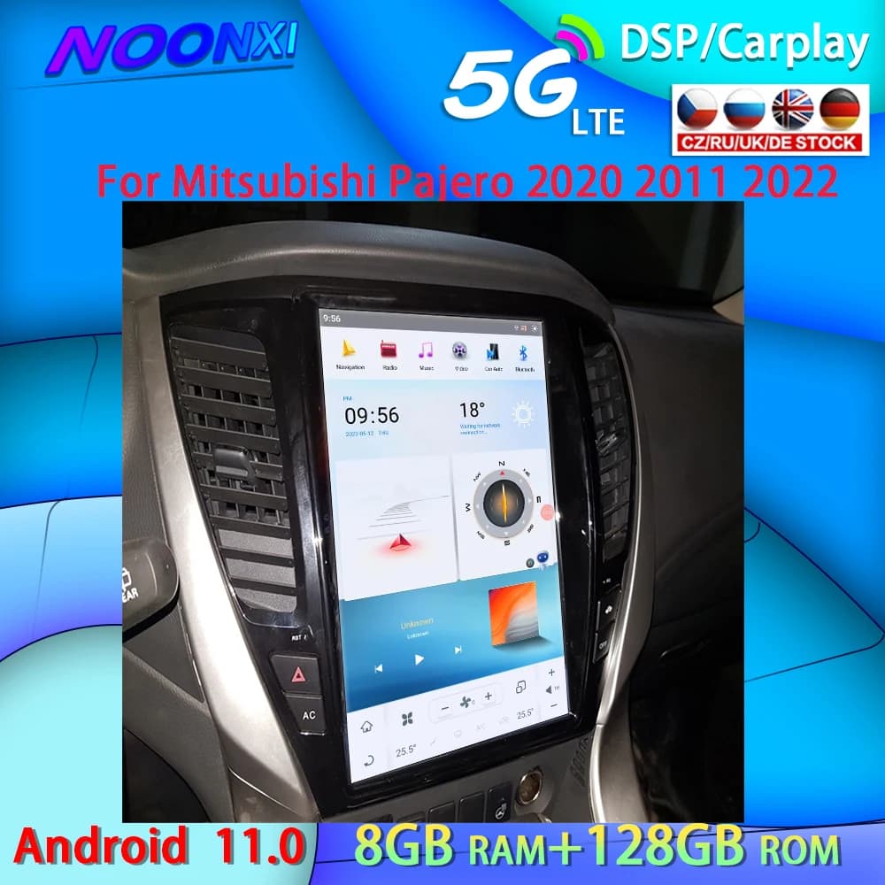 8G 128G Android11 per Mitsubishi Pajero 2020 2011 2022 lettore multimediale navigazione GPS autoradio Stereo Carplay 2 DIN Head Unit