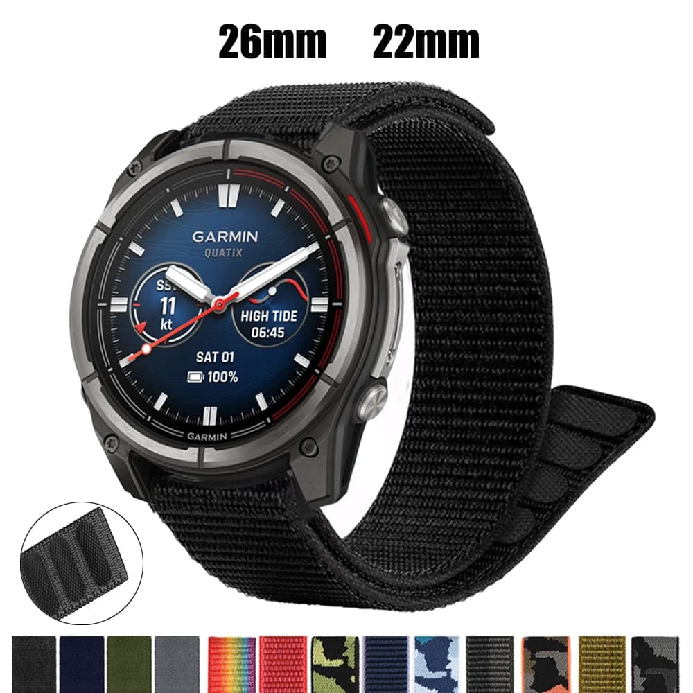 Cinturino Quickfit in nylon da 26mm 22mm per Garmin Fenix 8 7X Pro 6X 5X/Quatix 8 7X 3 Loop Band Enduro 3/Forerunner 970 cinturino intrecciato