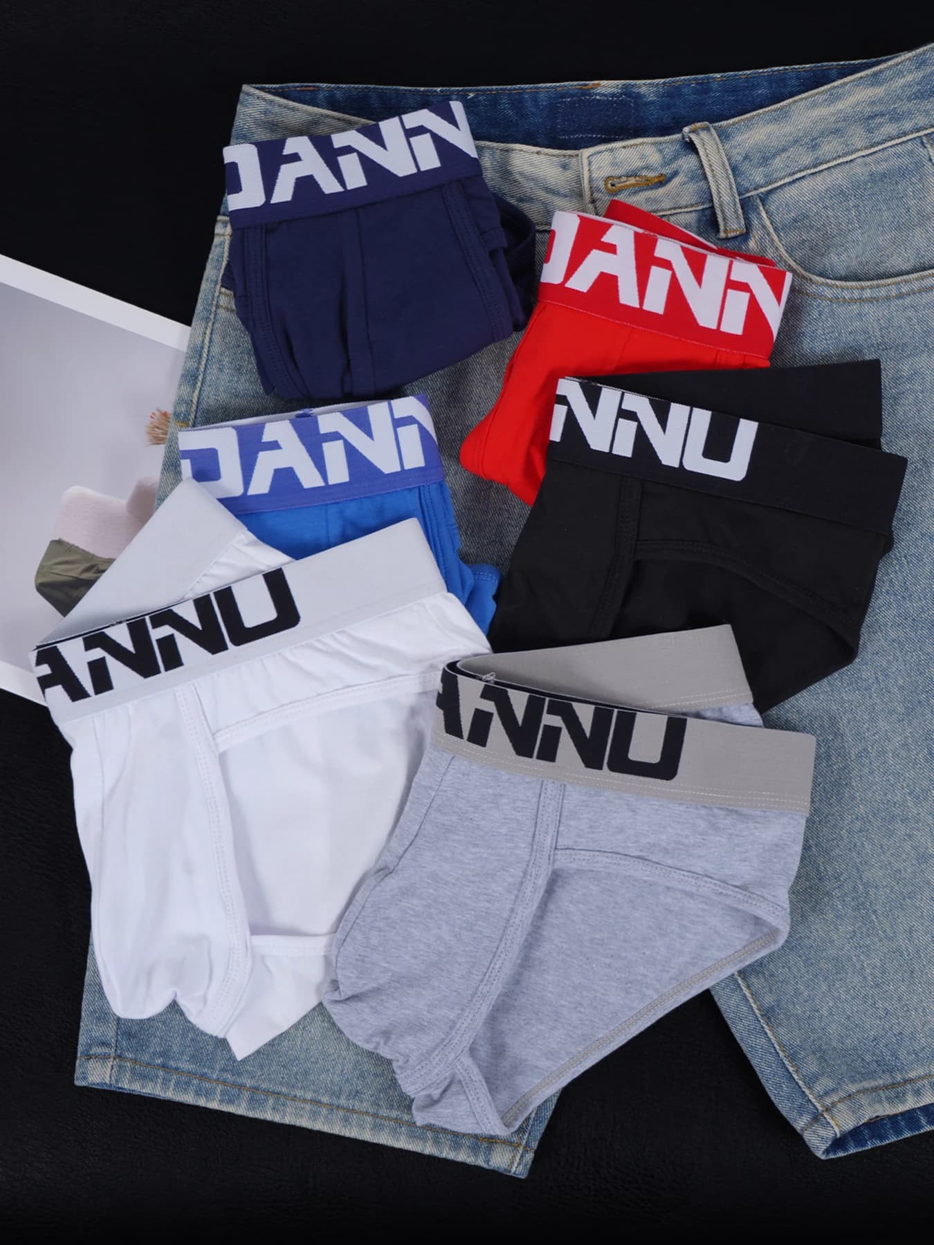 6 pezzi di slip da uomo in cotone con design a tasca, morbidi e traspiranti, per uso quotidiano e casual