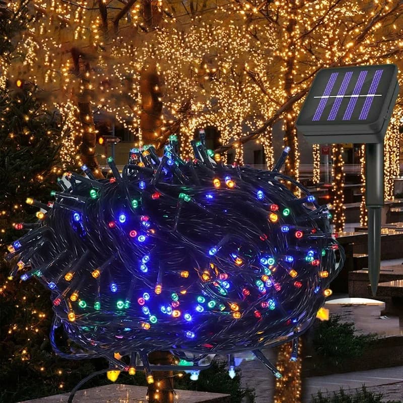 Luci a Cascata Solari a LED per Esterni, Decorazione da Giardino, Ghirlanda Luminosa, Luci Fatate per Matrimoni e Feste, Decorazione Casa Ramadan 2026, Lampada Solare