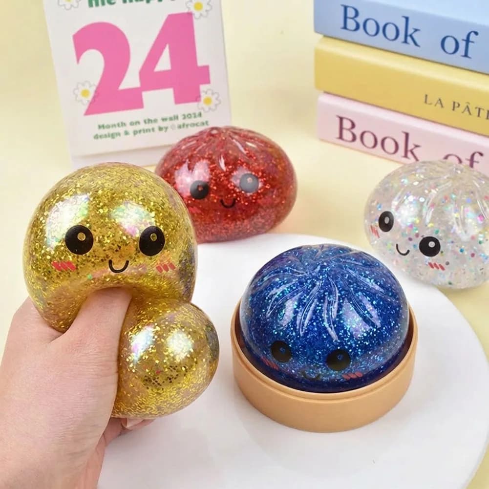 Giocattoli Squishies a Forma di Panino e Raviolo, Palline Antistress per Bambini e Adulti, Giocattoli Modellabili per Alleviare lo Stress