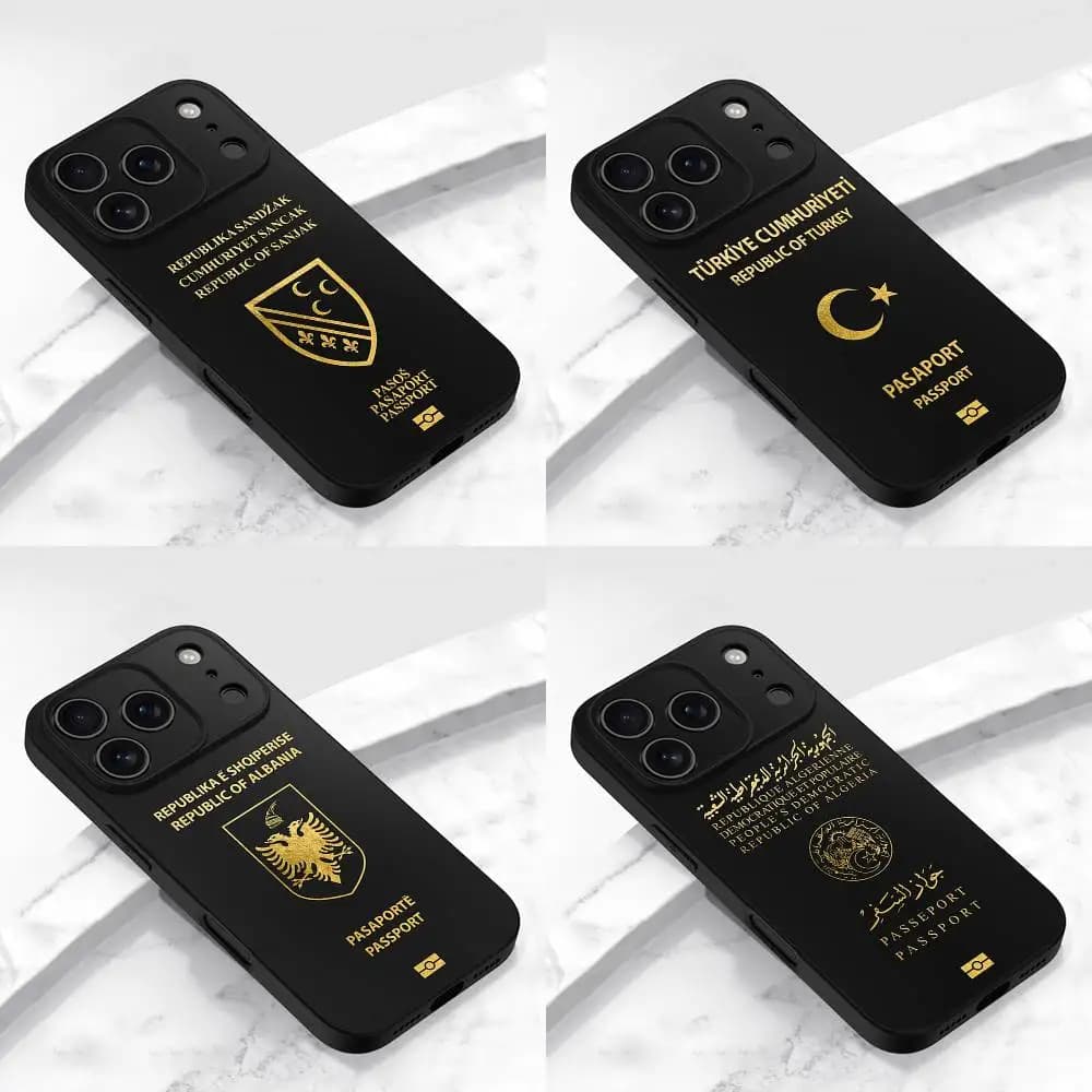 Albania Italia Turchia Sandzak Libano Marocco Custodia per passaporto per iPhone 17,16,15,14,13,12,11,Pro,Max,Plus,E,Air,Mini Cover