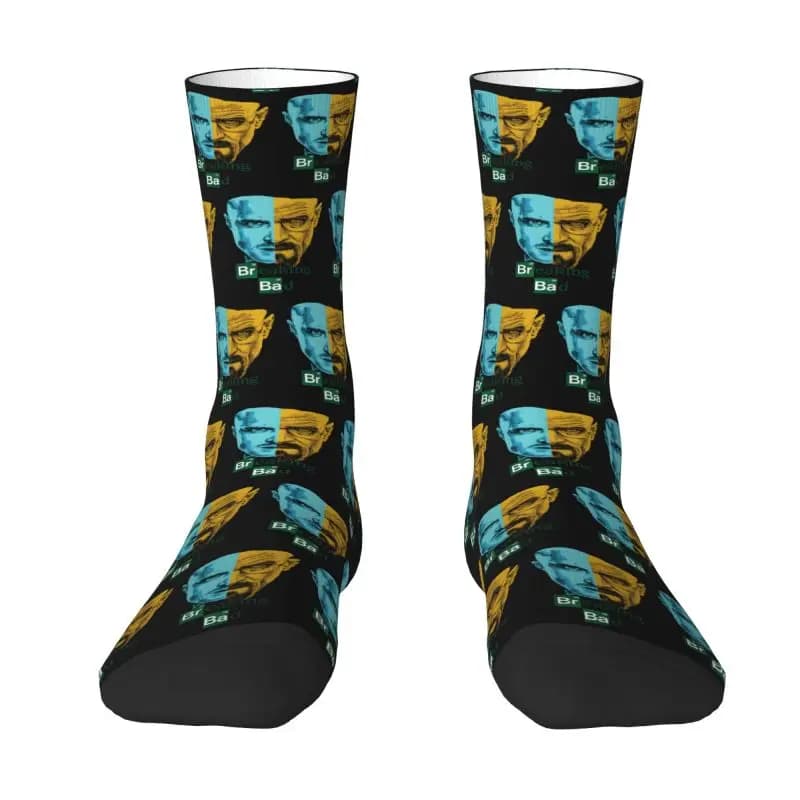 Personalized socks with Bad Breaking Print for Men and Women, Elasticized for Summer, Autumn and Winter, Half-Gamba Socks Inspired by TV Series