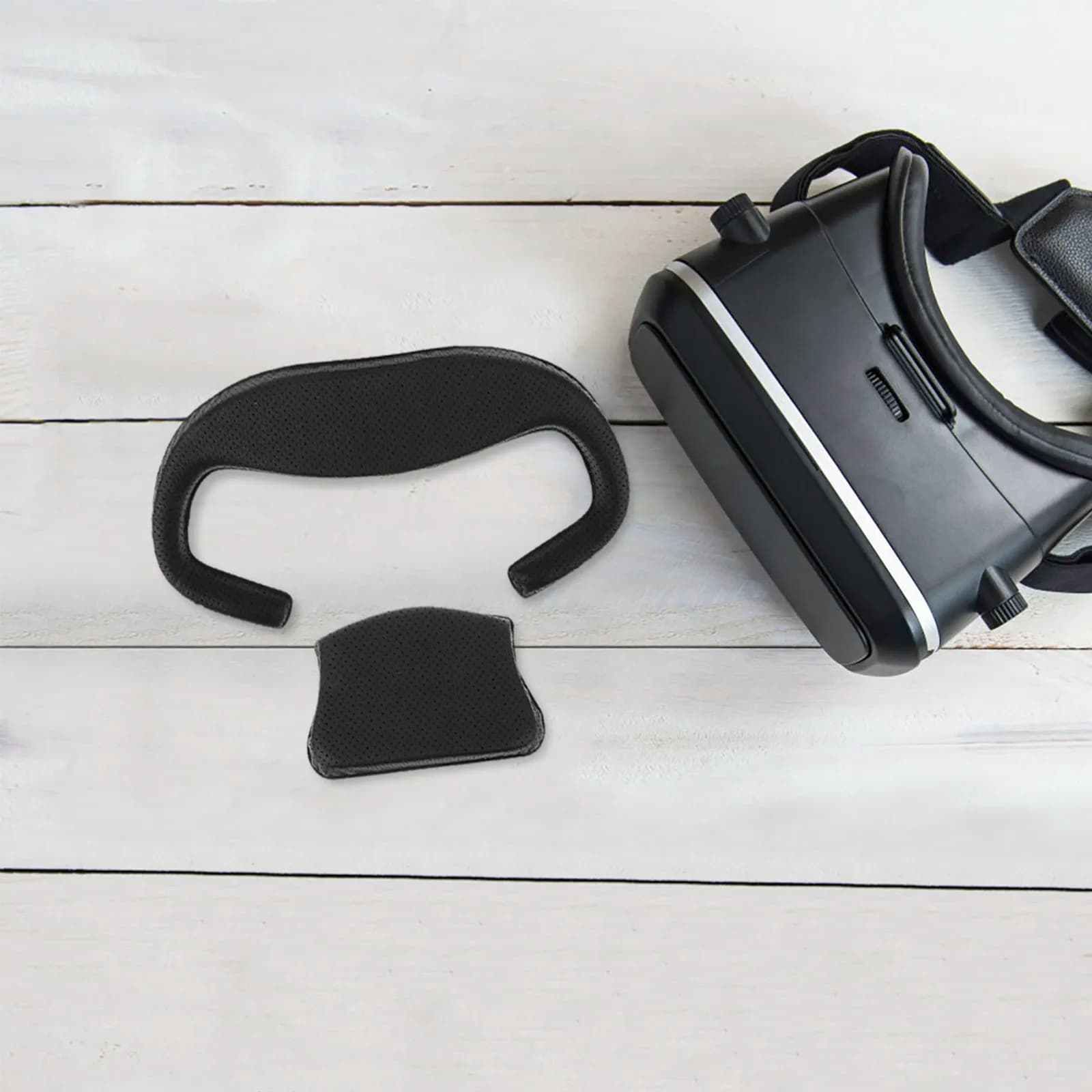Maschera VR universale con cuscino per occhi, nera, blocca la luce, confortevole, accessori per cuffie da gaming, set di cuscini per il viso
