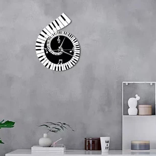 &c 36X50CM High Quality Musical Silent Watch Decorative Wall Clock Notes Irregular Piano Keys Home Decor Hangings Dropshipping