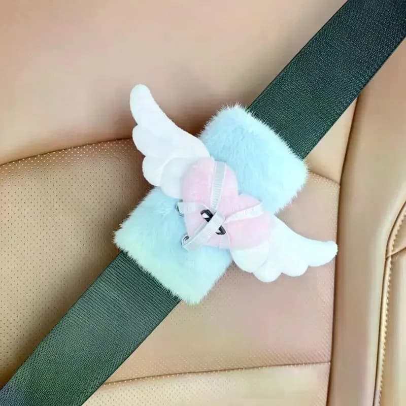 Warm Cartoon Soft Plush Car Seat Belt Cover Cozy Safety Shoulder Protector for Winter Auto Driving Use