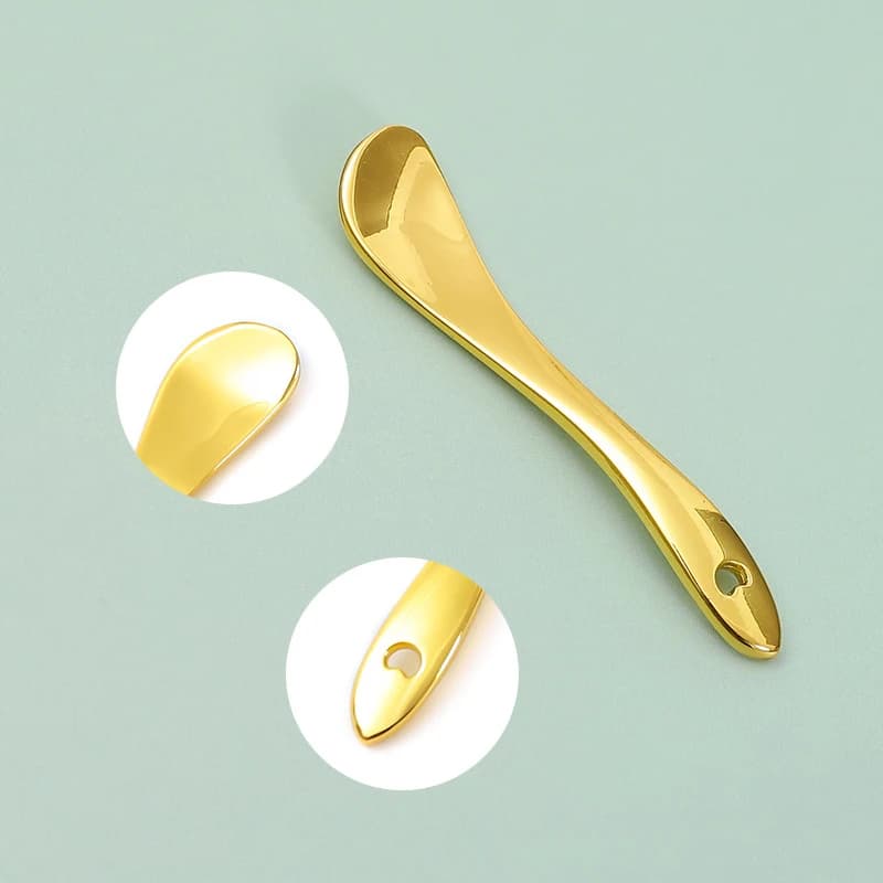 Cosmetic metal spatula for skin care, mini reusable blade for facial masks, teaspoons for make-up and beauty for creams, lotions, moisturizing