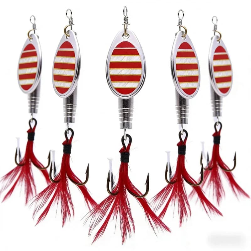 Rotating bait with 8CM Red Sequins, 11G5, Custom for Freshwater, Universal for Bass and Topmouth Culter, Micro Esca Specialized for Fishing