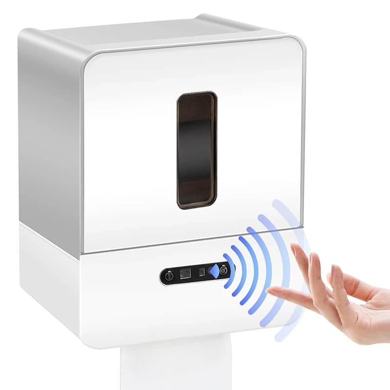 Dispenser automatico di carta igienica, porta fazzoletti da bagno Smart Touchless con luce notturna e ricarica USB, alimentato a batteria