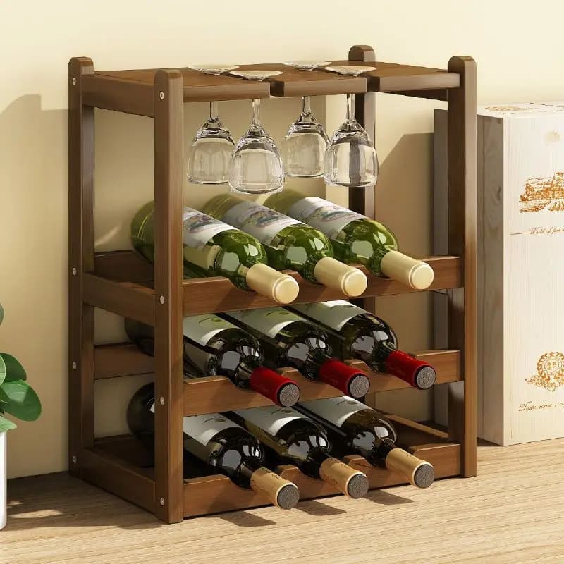 Portabottiglie Scaffale Armadietto per vino dal pavimento al soffitto Espositore Portabicchieri per vino per uso domestico Tavolino da ristorante